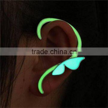 Punk Style Glow in the Dark Earrings Cuff Luminous Bow Ear Wrap