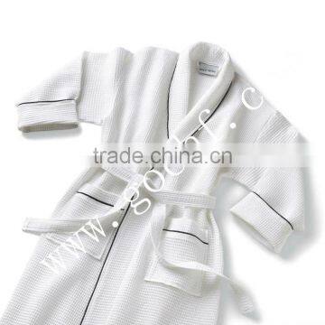 100%cotton waffle weave bathrobe dressing gown