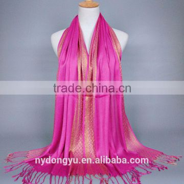 golden threadmuslim scarf/16 color muslim tassel scarf/islamic hot sell women hijab