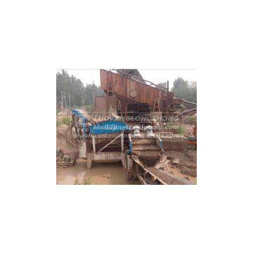50t sand recycling line, include sand washer and vibrating feeder dewatering screen And recycling machine,