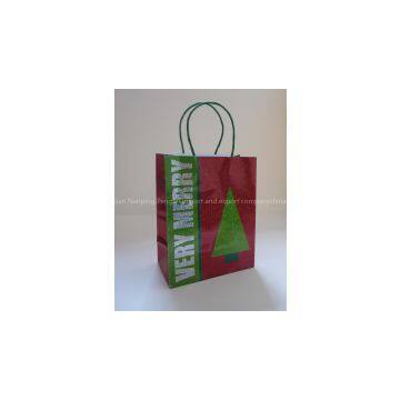 Mediumhologram Paper Handle Bag-very Merry