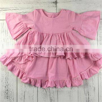 Most popular unique design pink multilayer drape fashion girls dresses