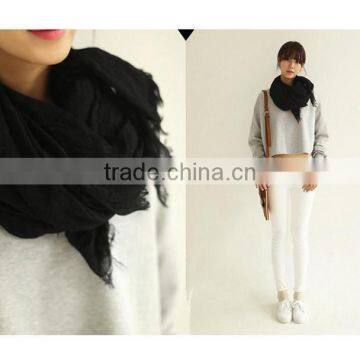 B22514A Ladies Large Cotton Scarves Autumn/winter Fringes Cotton Scarf photo-5