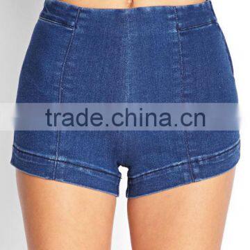 hot selling women denim shorts made in china wash skinny wholesale cheap high waisted denim shorts