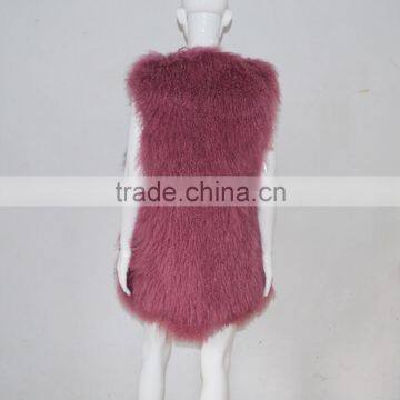 SJ036-02 2017 New Fashion Long Real Fur Vest for Girl or Women photo-5