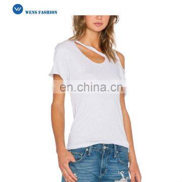 Fashionable Custom 100% Cotton Casual White Plain Plus Size Ladies T-Shirts