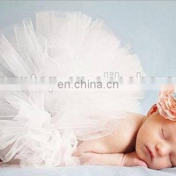 Cute Pure white Newborn Baby Tutu Skirt & Headband for Sale