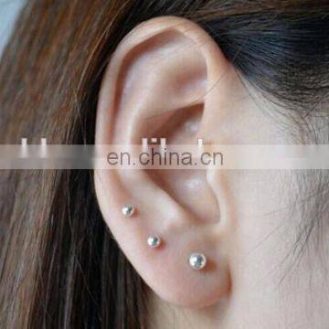 Ball Bead Stud Sterling Silver Earring Different Diameter Size Ball Earring Stud Set