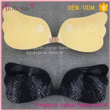 Hotsale Wing Shape Backless Invisible Strapless Front Closure Self-adhesive Push up Silicone Bra photo-3