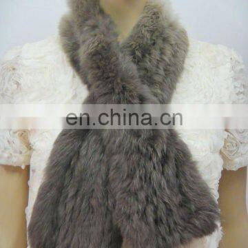 3167# Women's Knit Rabbit Fur Scarf, Genuine Rabbit Fur Scarf