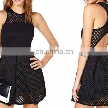 Sexy women mesh net black charming dresses