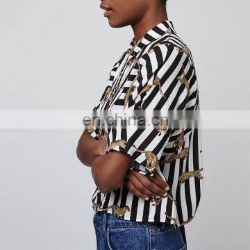 2016 Fashion Chic Striped Dolman Top Women Clothing photo-3