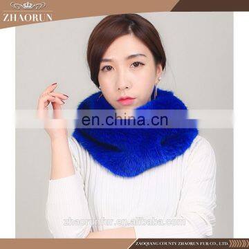 chinese fashion knitted mink fur scarf real knitted mink fur snood for women