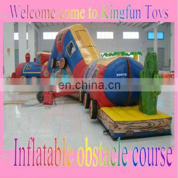 Train rider inflatable obstacle tunnel playground