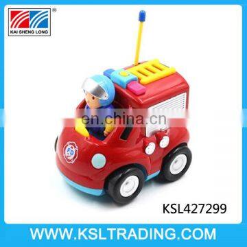 Nice design 3 channel cartoon rc car fire engine toy for sale