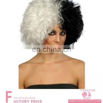 Half Dyed White and Half Dyed Black Human Hair Lace Front Wig for Women photo-2