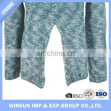 Cyan High O-neck Long Sleeve Women Sweater Tuxedo Design Knitting Fabric photo-5