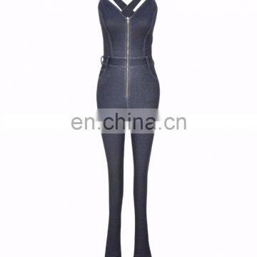 Blue Indigo Skiny Cotton Jumpsuit photo-3