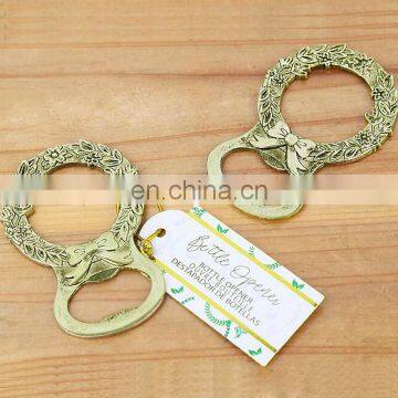 Wedding Party Souvenirs Vintage Gold Garland Shape Design Beer Bottle Opener Wedding Gift For Guests photo-2