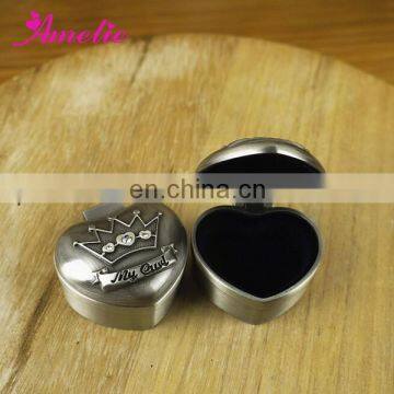 A6B68CP Wholesale Heart Design Metal Baby Favor Box