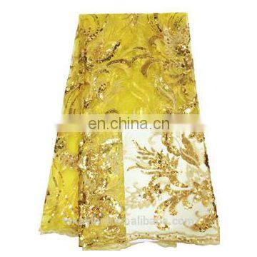 2015 Hotselling African yellow lace fabric french net lace