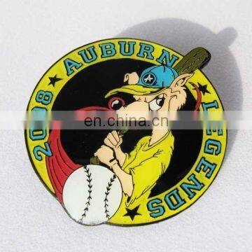 silver plating metal badge with color soft enamel