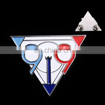 pefect triangle number zinc alloy metal badge lapel pin