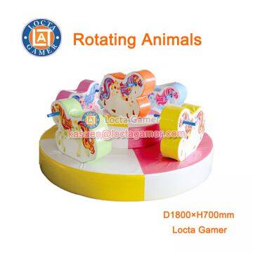 Zhongshan amusement park equipment indoor Kidsland carousel Rotating Animal play center Soft playground merry go round