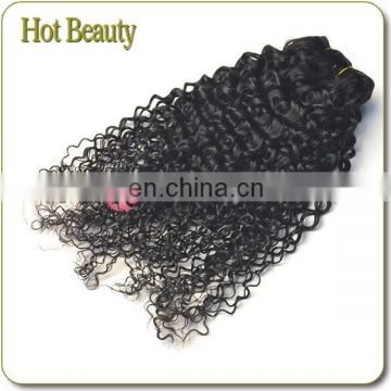 Hot Beauty Natural color virgin remy afro kinky wave 3b 3c curly hair waving hair weft