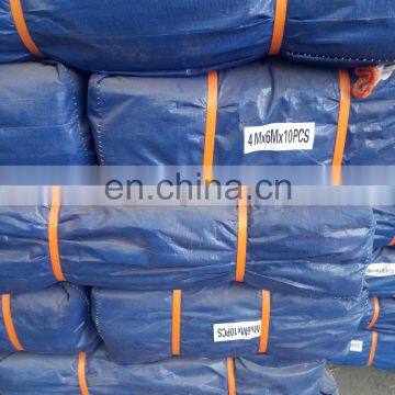4mx6m Blue Color Reinforced Heavy Duty PE Fabric Tarpaulin photo-3
