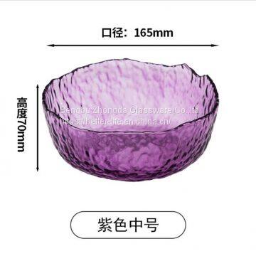 Japanese Hammer Pattern Glass Bowl for Home photo-3