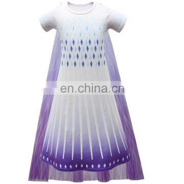 Girls Dress 2020 Summer Cotton Shorts Sleeves Print Clothes Kids Dress