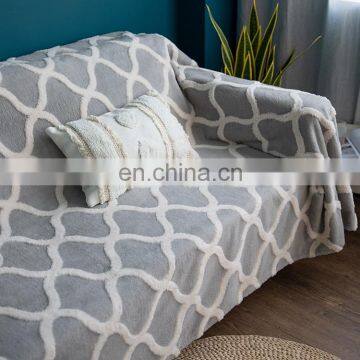 High Quality 100% Polyester Sofa Protector Plush Couch Cover for Winter photo-3