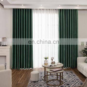 Hot Sale Plain Solid Classic Simple Luxury Style Soft Silky Window Velvet Curtains For Living Room Bedroom photo-2
