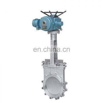 Low Price PN10 PN16 Stainless Steel Seat Electric Knife Gate Valve With 380v 220V Actuator