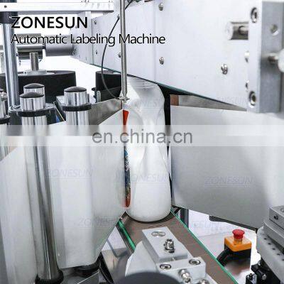 ZONESUN ZS-TB300 Automatic Double Size Tube Sticker Water Flat Bottle Labeling Machine For Bottles photo-2
