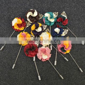 Men Suit Floral Lapel Pin of Brooches Fabric Floral Men Wedding Brooch Bouquet