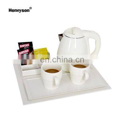 electric kettle with timer/hotel amenities stainless steel electric water kettle tray set for hotel room