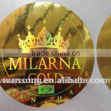 Delicate 3D gold hologram sticker