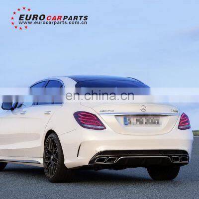 C Class W205 C180 C200 C260L to C63 Diffuser and Muffler Tips for W205 to C63 Style PP Rear Bumper Spoiler photo-5
