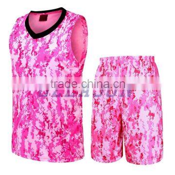 Basketball Sportswear Cheap Custom Wholesale Men's Blue Sublimated Camo Basketball Uniform photo-2