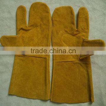 Best selling cow split leather heat resistant welding gloves, safety protective industrial gloves for welders