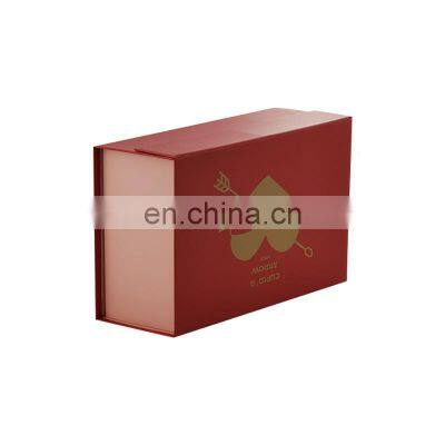 Luxury red custom printing wedding present magnetic closure gift boxes