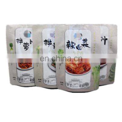 1kg Kimchi Aluminium Foil Packaging Pouch Ziplock Bag food grade packing pouch for pickle With Window