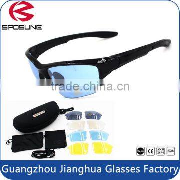 High end CE certified removeable PC lenses unisex sporty sunglasses 5 lens