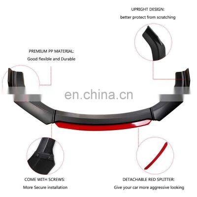 Auto Car Accessories Gloss Black+Red Universal Front Lip Auto Lips For All Cars photo-4