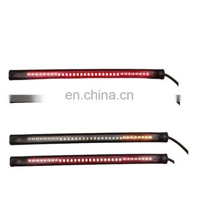 Silica Gel Motorcycle Flexible Turn Signal Tail License Lamp Led Break DRL 48 SMD Strip Light 12V photo-3
