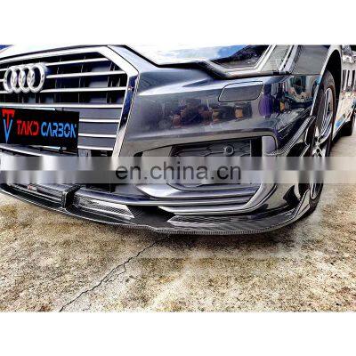Car Front Bumper Lip Auto Accessories Dry Carbon Fiber Manufacturing For AUDI A6 C8