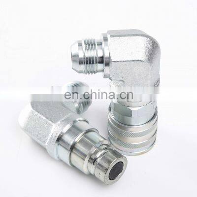 1/2'' JIC 7246788 Flat Face Hydraulic Quick Coupler 1/2 Body 90 Degree Elbow Flush Face Quick Coupler