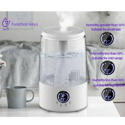 Factory Supply High Quality Smart Appliances LCD Control Desktop Humidifier Double Spray Nozzle Household 3.5L Ultrasonic Humidifier